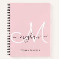 Modernes, elegantes Blush White Script Monogram