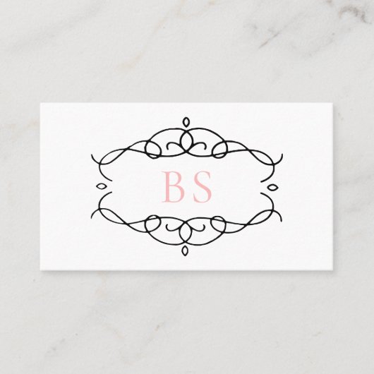 Modernes elegantes Boho Black Frame Monogramm Visitenkarte (Vorderseite)