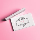 Modernes elegantes Boho Black Frame Monogramm Visitenkarte