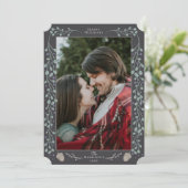 Modernes elegantes botanisches Foto Weihnachten (Stehend Vorderseite)