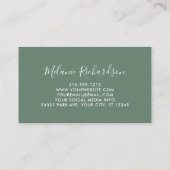 Modernes elegantes botanisches Ivy Ferns Sage Gree Visitenkarte (Rückseite)