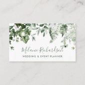 Modernes elegantes botanisches Ivy Ferns Sage Gree Visitenkarte (Vorderseite)