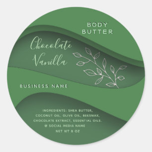 Modernes, elegantes botanisches Kosmetiklabel Runder Aufkleber