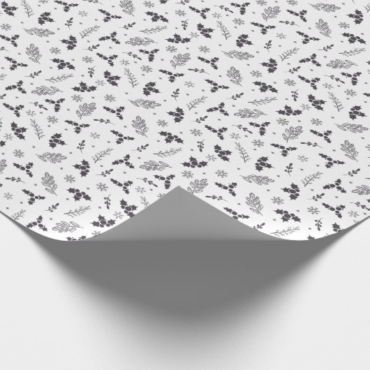 Modernes elegantes botanisches Weihnachtsgeschenk Geschenkpapier (Ecke)