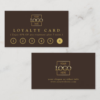 Modernes Elegantes Braun & Gold Geschäfts-Logo Rew Treuekarte