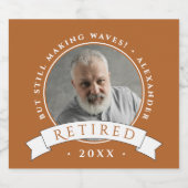 Modernes elegantes Braun Rereifen Man Großvater Fo Bierflaschenetikett (Einzelnes Label)