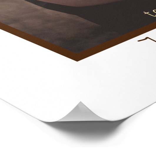 Modernes elegantes braunes Tone Foto Begrüßungszei Poster (Ecke)