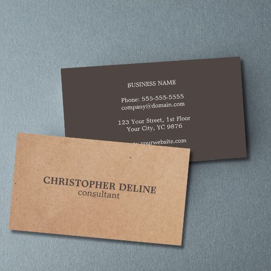 Modernes elegantes, braunes weißes, DRUCKBAR-Papie Visitenkarte