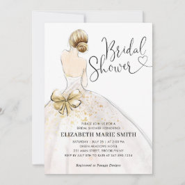 Modernes, elegantes Braut-Hochzeitgown-Brautparty Einladung