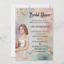 Modernes, elegantes Braut-Hochzeitgown-Brautparty Einladung