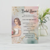 Modernes, elegantes Braut-Hochzeitgown-Brautparty Einladung (Stehend Vorderseite)