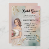 Modernes, elegantes Braut-Hochzeitgown-Brautparty Einladung (Vorne/Hinten)