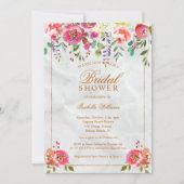 Modernes, elegantes Brautparty aus geblümtem Kupfe Einladung (Vorderseite)