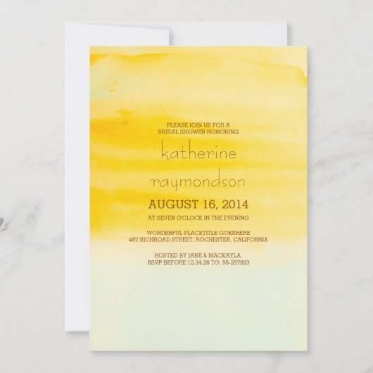 modernes, elegantes Brautparty Einladung (Vorderseite)