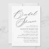 Modernes elegantes Brautparty für Schwarzes Script Einladung (Vorderseite)