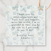 Modernes elegantes Brautparty im Grünen Geschenkanhänger (Rückseite)