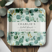 Modernes elegantes Brautparty im Grünen Pappteller