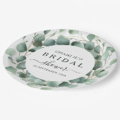 Modernes elegantes Brautparty im Grünen Pappteller (Schrägansicht)