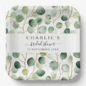 Modernes elegantes Brautparty im Grünen Pappteller (Vorderseite)