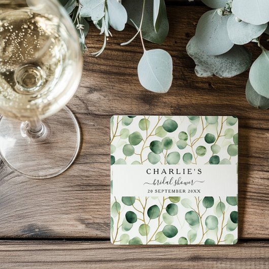 Modernes elegantes Brautparty im Grünen Rechteckiger Pappuntersetzer