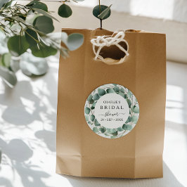 Modernes elegantes Brautparty im Grünen Runder Aufkleber