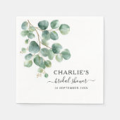 Modernes elegantes Brautparty im Grünen Serviette (Vorderseite)