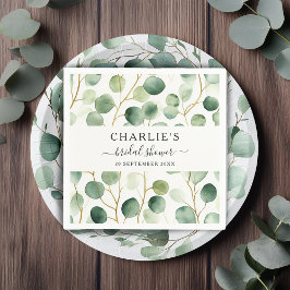 Modernes elegantes Brautparty im Grünen Serviette