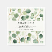 Modernes elegantes Brautparty im Grünen Serviette (Vorderseite)