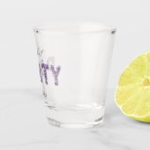 Modernes Elegantes Brautparty Lila Glitzer Party Schnapsglas (Rechts)