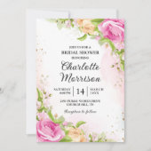 Modernes elegantes Brautparty mit Blumenmuster Einladung (Vorderseite)