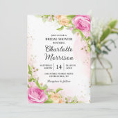 Modernes elegantes Brautparty mit Blumenmuster Einladung (Stehend Vorderseite)