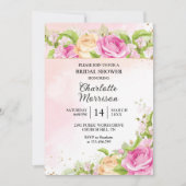 Modernes elegantes Brautparty mit Blumenmuster Einladung (Vorderseite)