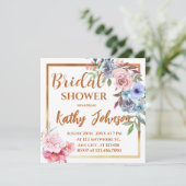 Modernes elegantes Brautparty mit floralen Farben Einladung (Stehend Vorderseite)