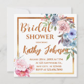 Modernes elegantes Brautparty mit floralen Farben Einladung (Vorderseite)