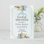 Modernes elegantes Brautparty mit floralen Waterco Einladung (Stehend Vorderseite)