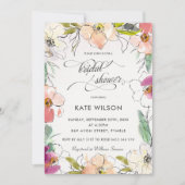Modernes elegantes Brautparty mit floralen Waterco Einladung (Vorderseite)
