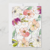 Modernes elegantes Brautparty mit floralen Waterco Einladung (Rückseite)