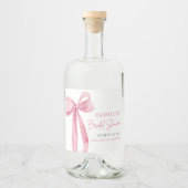 Modernes elegantes Brautparty mit rosafarbenem, ro Alkoholflaschenetikett (Vorderseite)
