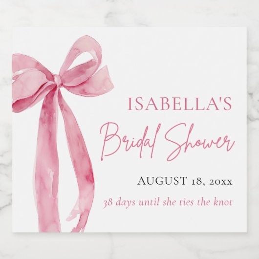 Modernes elegantes Brautparty mit rosafarbenem, ro Schaumweinetikett (Einzelnes Label)