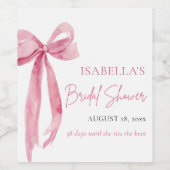 Modernes elegantes Brautparty mit rosafarbenem, ro Weinetikett (Einzelnes Label)