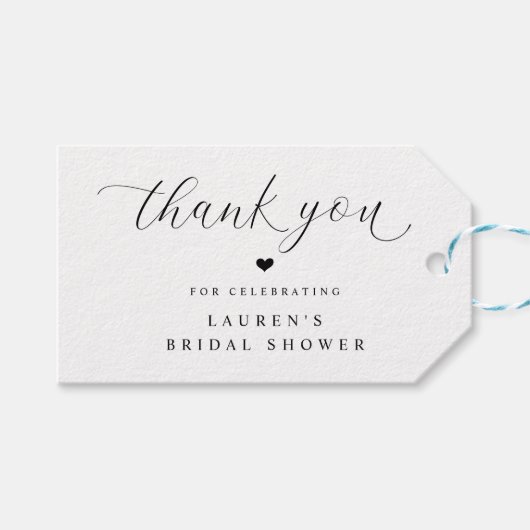 Modernes elegantes Brautparty Vielen Dank für Ihre Geschenkanhänger (Vorderseite (Horizontal))