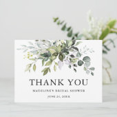 Modernes Elegantes Brautparty Watercolor Dankeskarte (Stehend Vorderseite)