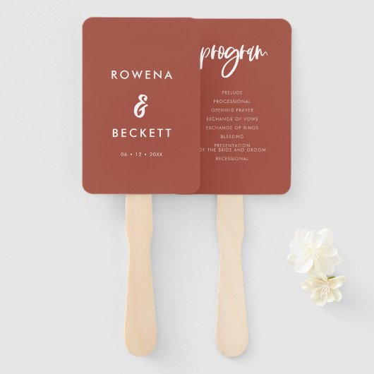 Modernes, elegantes Brautprogramm Fächer (Vorne und Hinten)