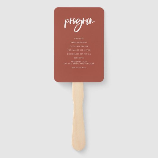 Modernes, elegantes Brautprogramm Fächer (Rückseite)