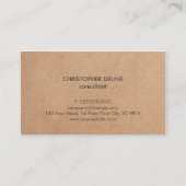 Modernes elegantes Brown Kraft Paper Consultant Visitenkarte (Vorderseite)