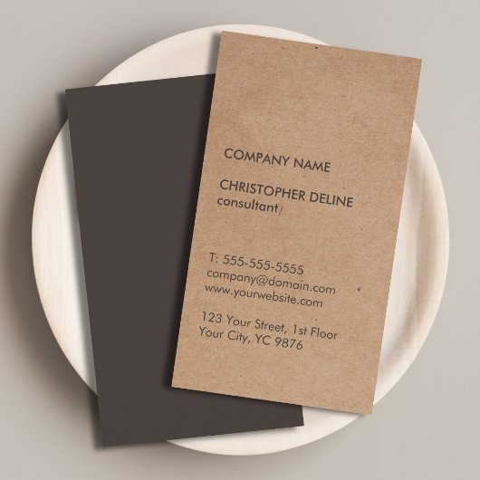 Modernes elegantes Brown Kraft Paper Consultant Visitenkarte
