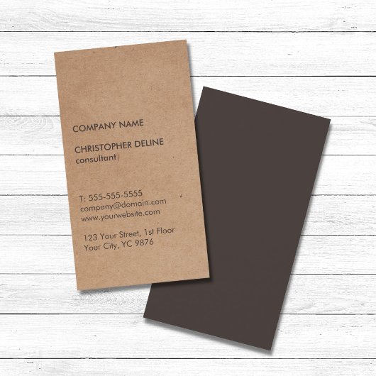 Modernes elegantes Brown Kraft Paper Consultant Visitenkarte
