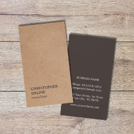 Modernes elegantes Brown Kraft Paper Consultant Visitenkarte