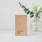 Modernes elegantes Brown Kraft Paper Consultant Visitenkarte (Stehend Vorderseite)