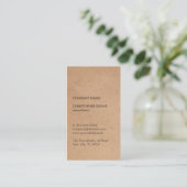 Modernes elegantes Brown Kraft Paper Consultant Visitenkarte (Stehend Vorderseite)